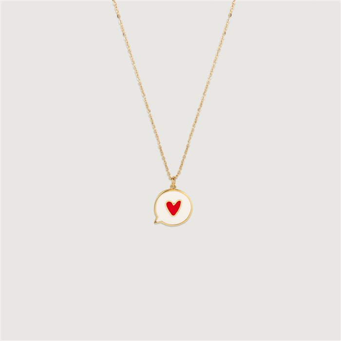 گردنبند قلب کامنت سفید