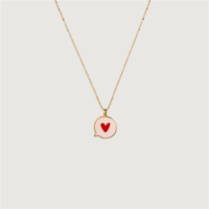 گردنبند قلب کامنت صورتی